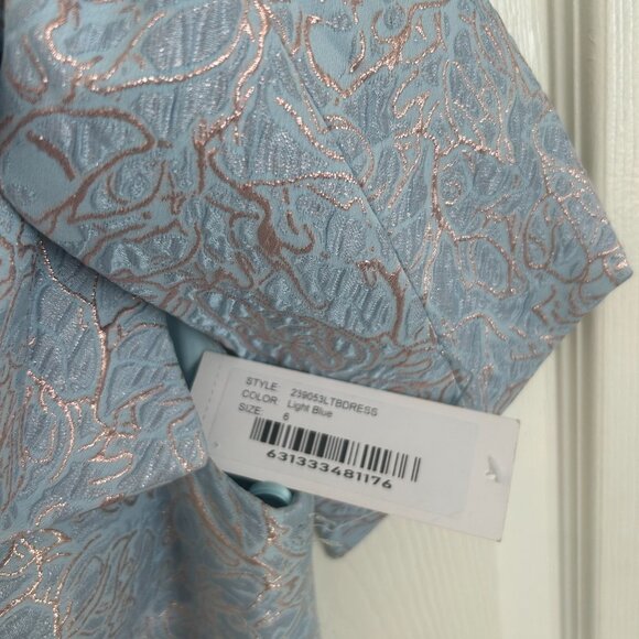 Teri Jon One by Ricki Freeman One Shoulder Bow Jacquard Gown Long Dress NWT $995 - Picture 9 of 11